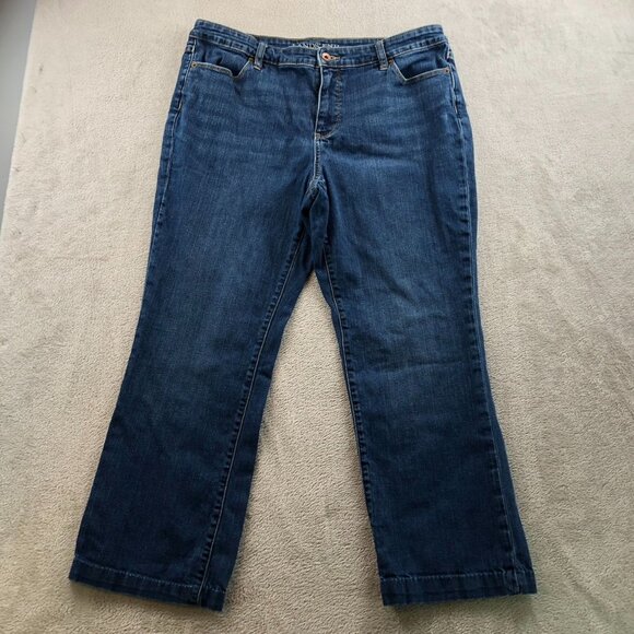 Lands End Womens Jeans Size 14 Mid Rise Bootcut Blue Denim Casual Cotton Classic - Picture 16 of 16